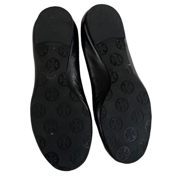 Tory Burch Black Leather Ballet Flats Size 4 EUC - Picture 8 of 10